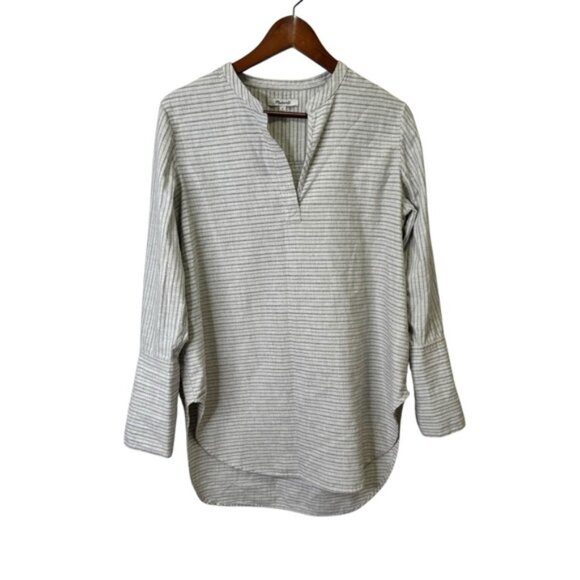 Madewell Split Cuff Tunic Shirt in Weathered Concrete Size Medium 100% Cotton - Picture 3 of 12